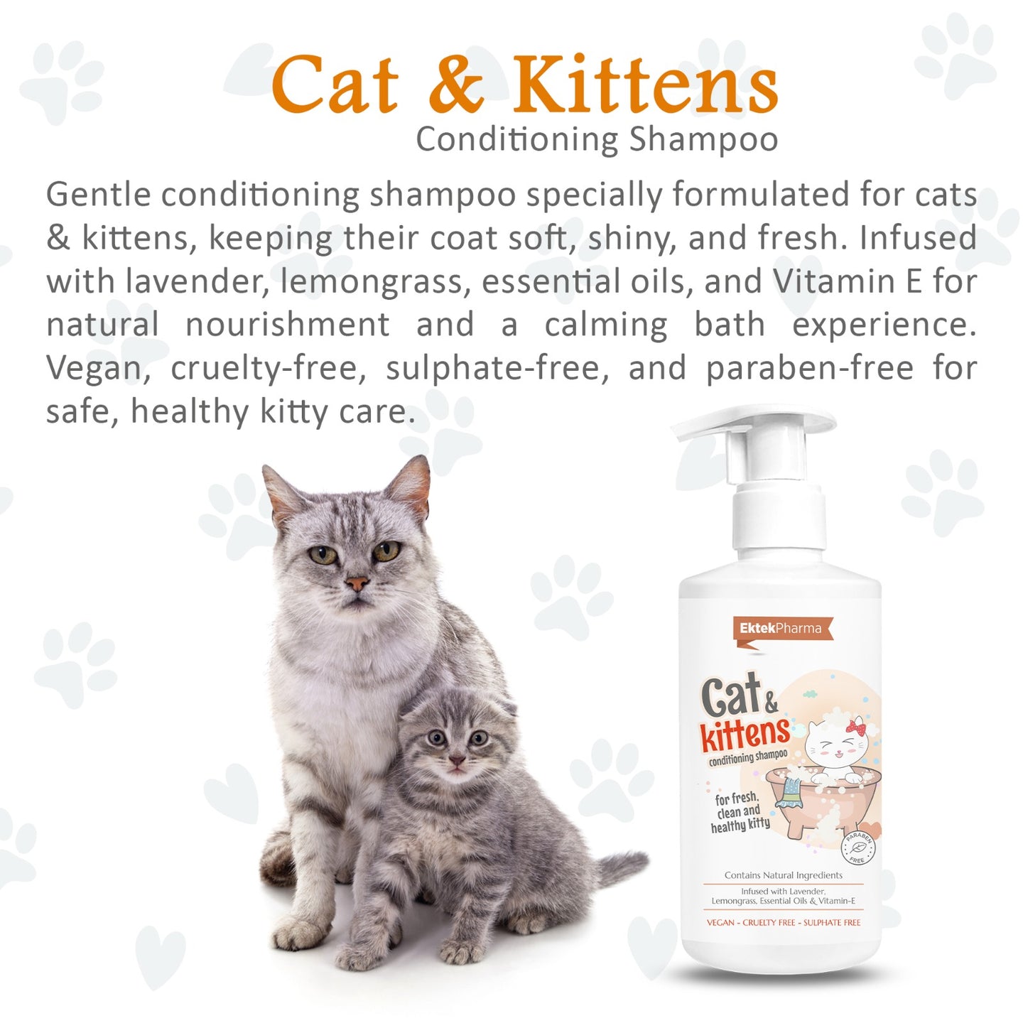 Cat and Kitten Shampoo bottle – Ektek Global pet care product